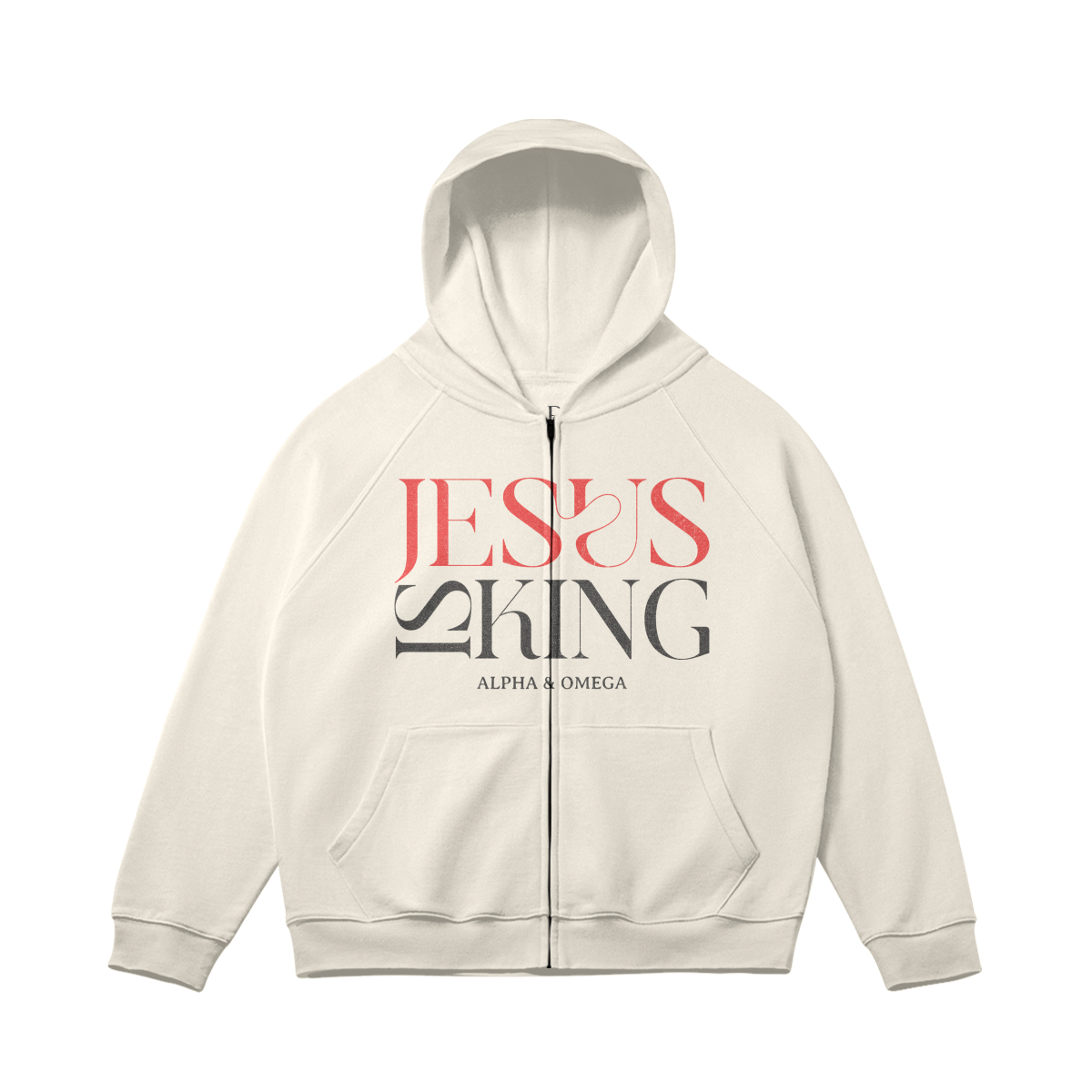 JESUS IS KING - OVERSIZED ZIPPER