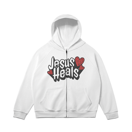 JESUS HEALS - OVERSIZED ZIPPER